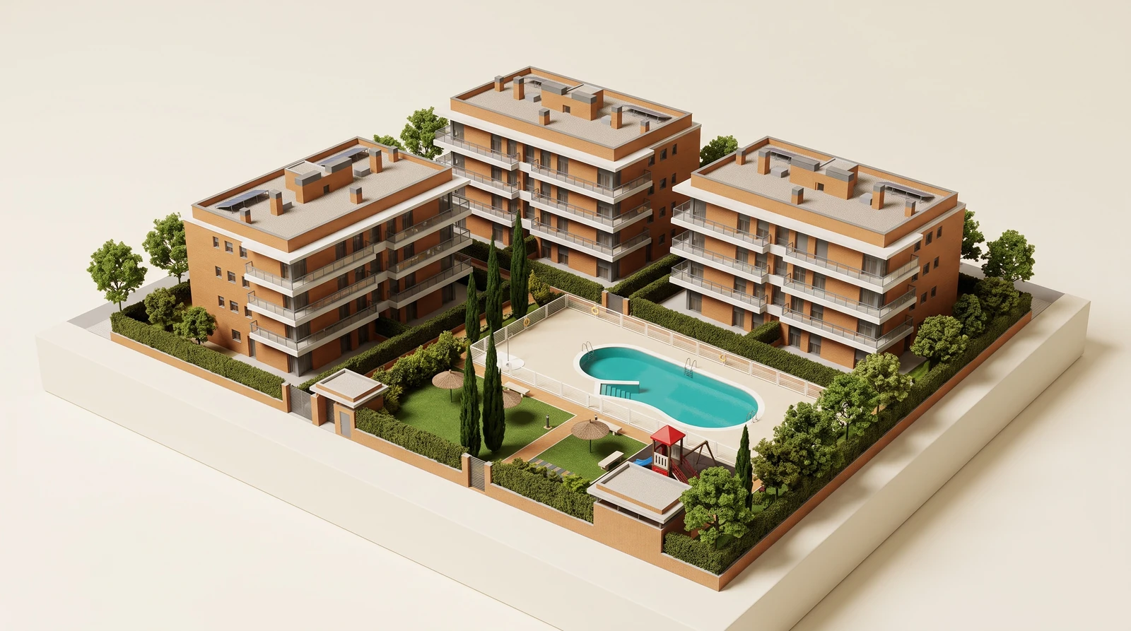 Maqueta del conjunto residencial de Priboa
